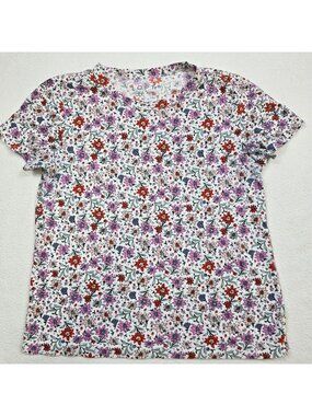 Loft Small Womens Vintage Soft T-Shirt Floral Boho Romantic Short Sleeve